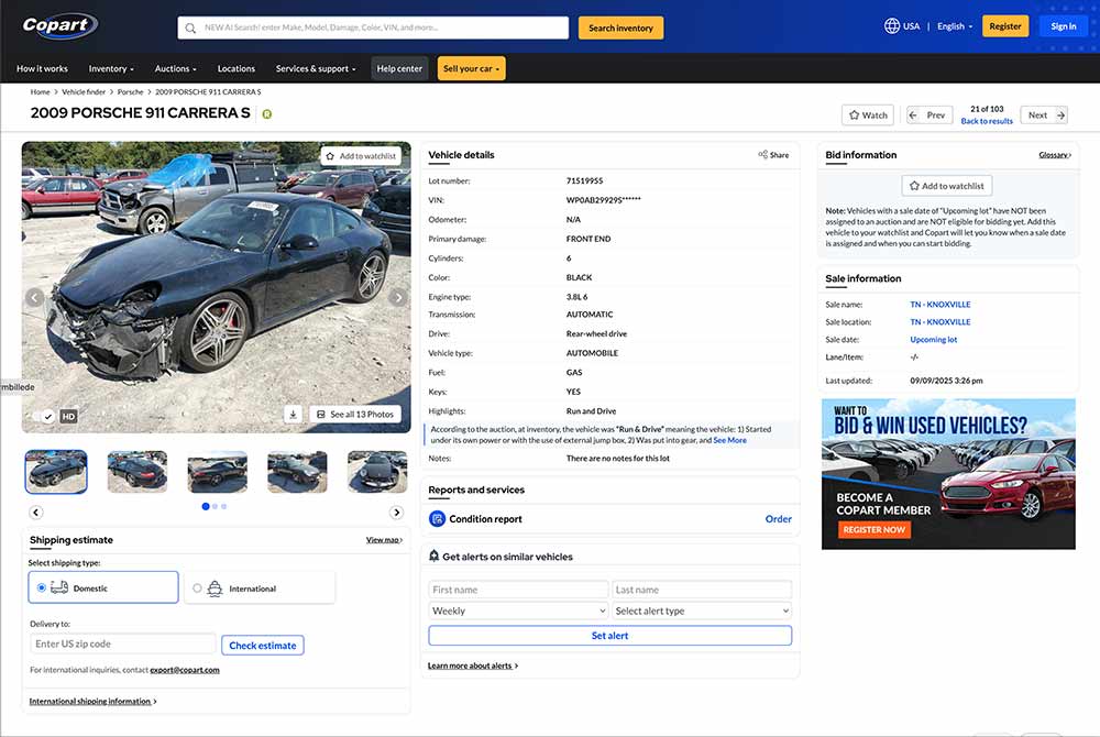 copart-auction-import-af-skadet-bil-porsche