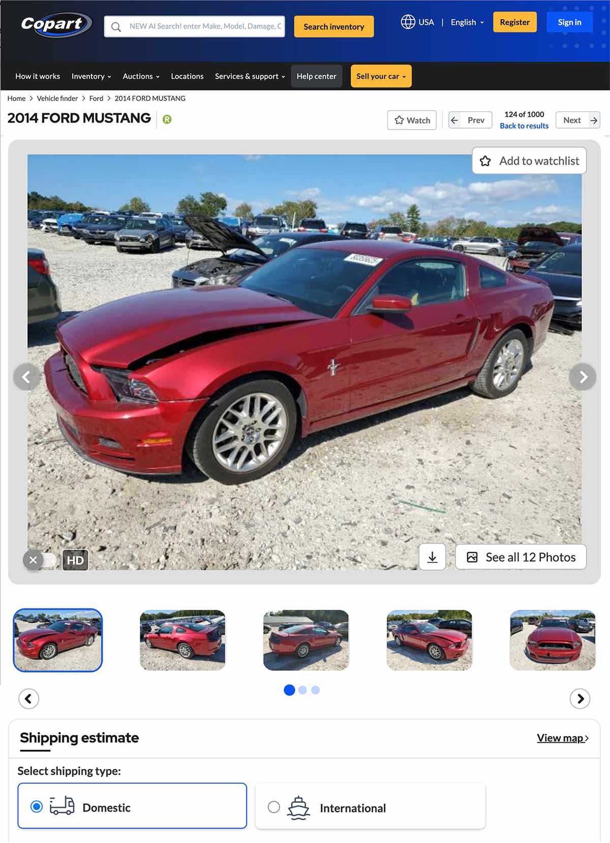 Copart auctions skadet bil